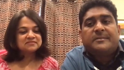Mugdha and Vijay, a Zenith Prep Academy parent